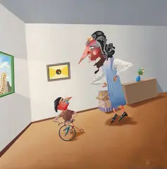 Cena Doméstica by Roberto Magalhães, 1988, acrílica sobre tela, offered Sep 2020