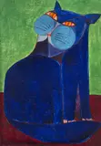 Gato Azul by Aldemir Martins, 1965, acrílica sobre tela, offered Sep 2020