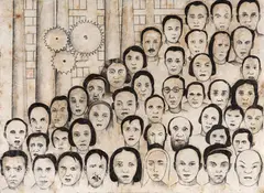 Estudo para Operários by Tarsila do Amaral, 1933, grafite sobre papel, offered Sep 2020