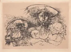 Dama e Bichos by Marcelo Grassmann, calcogravura, offered Aug 2020