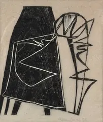 Frans Krajcberg, Sem Título, 1955, xilogravura