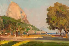 Angelo Cannone, Pão de Açúcar, 1952, óleo sobre madeira