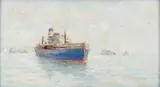 Virgilio Lopes, Baia de Guanabara, óleo sobre madeira