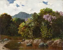 Paisagem by Clodomiro Amazonas, óleo sobre placa, offered Aug 2020
