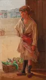 Antonio Rocco, Vendedora de Flores, óleo sobre tela