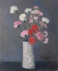 Vaso de Flores by Tomoo Handa, 1990, óleo sobre tela, offered Aug 2020