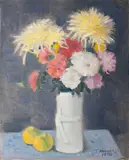 Tomoo Handa, Vaso de Flores, 1990, óleo sobre tela