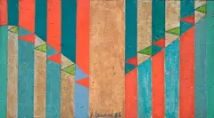 Composição by Judith Lauand, 1986, óleo sobre madeira, offered Aug 2020