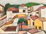 Casarios by Aldo Bonadei, 1971, óleo sobre madeira, offered Aug 2020