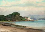 Aldo Cardarelli, Fortaleza Velha de Santos - Praia da Pouca Farinha, 1968, óleo sobre placa