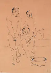 Os Índios by Ismael Nery, nanquim sobre papel, offered Aug 2020