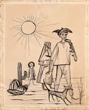 Cangaceiro by Aldemir Martins, 1959, nanquim sobre papel, offered Aug 2020