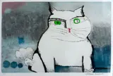Gato Branco by Aldemir Martins, serigrafia, offered Jul 2020