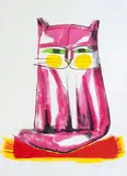 Gato Rosa by Aldemir Martins, 1989, serigrafia, offered Jul 2020