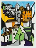 Aldo Bonadei, Casario, 1971, xilogravura