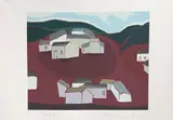 Chen Kong Fang, Paisagem com Casarios, 1987, serigrafia