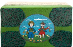 Lampião e Maria Bonita by Gilvan, 1979, óleo sobre caixa de madeira, offered Jul 2020