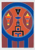 Rubem Valentim, Emblema Fundo Marrom, 1988, serigrafia