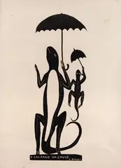 O calango Na Chuva by Jose Borges, nanquim e aquarela sobre papel, offered Jul 2020
