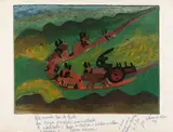 José Antônio da Silva, Boiada, 1979, técnica mista sobre papel