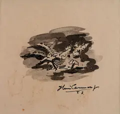 Vegetação by Iberê Camargo, 1952, nanquim sobre papel, offered Jun 2020