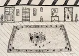 Família na Sala de Estar by Zica Bérgami, 1994, nanquim sobre papel, offered Jun 2020