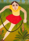Elza O. S., Menina Pulando Corda, óleo sobre tela