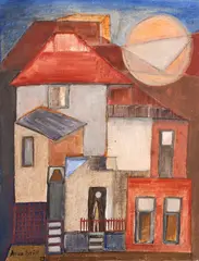 Casarios by Alice Brill, 1979, óleo sobre tela, offered Jun 2020