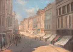 Centro do Rio de Janeiro by Francisco Coculilo, 1942, óleo sobre tela, offered Jun 2020