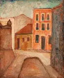 José de Dome, Casario, 1956, óleo sobre tela