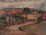 Ottone Zorlini, Bairro de Pinheiros, 1946, óleo sobre placa
