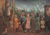 Reunião em Familia by Fulvio Pennacchi, 1944, óleo sobre madeira, offered Jun 2020