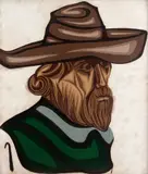 Bandeirante by Clóvis Graciano, 1968, óleo sobre cartão, offered Jun 2020