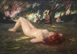 José Marques Campão, Nú Feminino em Floresta Mitológica, 1944, óleo sobre tela