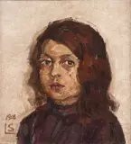 Lasar Segall, Rosto Feminino, 1908, óleo sobre tela