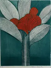 Aldemir Martins, Flor, gravura em metal