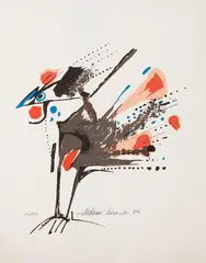 Aldemir Martins, Pássaro, 1986, litografia
