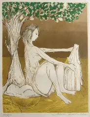 Aldemir Martins, Moça na Árvore, 1974, serigrafia