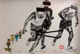 Nelson Leirner, Sem Título, 1987, gravura e colagem sobre papel