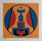 Rubem Valentim, Emblema com Fundo Amarelo, 1991, serigrafia