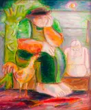 Helenos Silva, A Espera Amanhece, 1990, óleo sobre tela