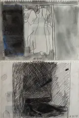 Sem Título by Carlos Fajardo, 1973, desenho a carvão e pastel sobre papel, offered May 2020