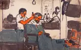 Ranchinho, Barbearia, 1979, nanquim sobre papel