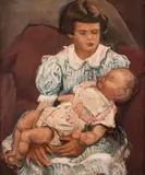 Vittorio Gobbis, Menina com Boneca, óleo sobre tela