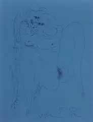 Série Mulher e Bicho by Ivan Serpa, 1972, desenho a caneta esferográfica sobre cartão, offered May 2020