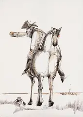 Vaqueiro by Aldemir Martins, 1979, guache e nanquim sobre papel, offered May 2020