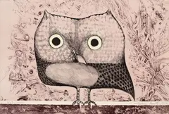 Aldemir Martins, Coruja, 1970, gravura em metal