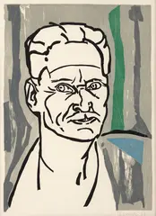 Aldo Bonadei, Auto Retrato, 1971, xilogravura