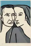 Aldo Bonadei, Casal, 1971, xilogravura