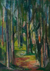 Floresta by José Palmeiro, 1956, óleo sobre tela, offered Mar 2020
